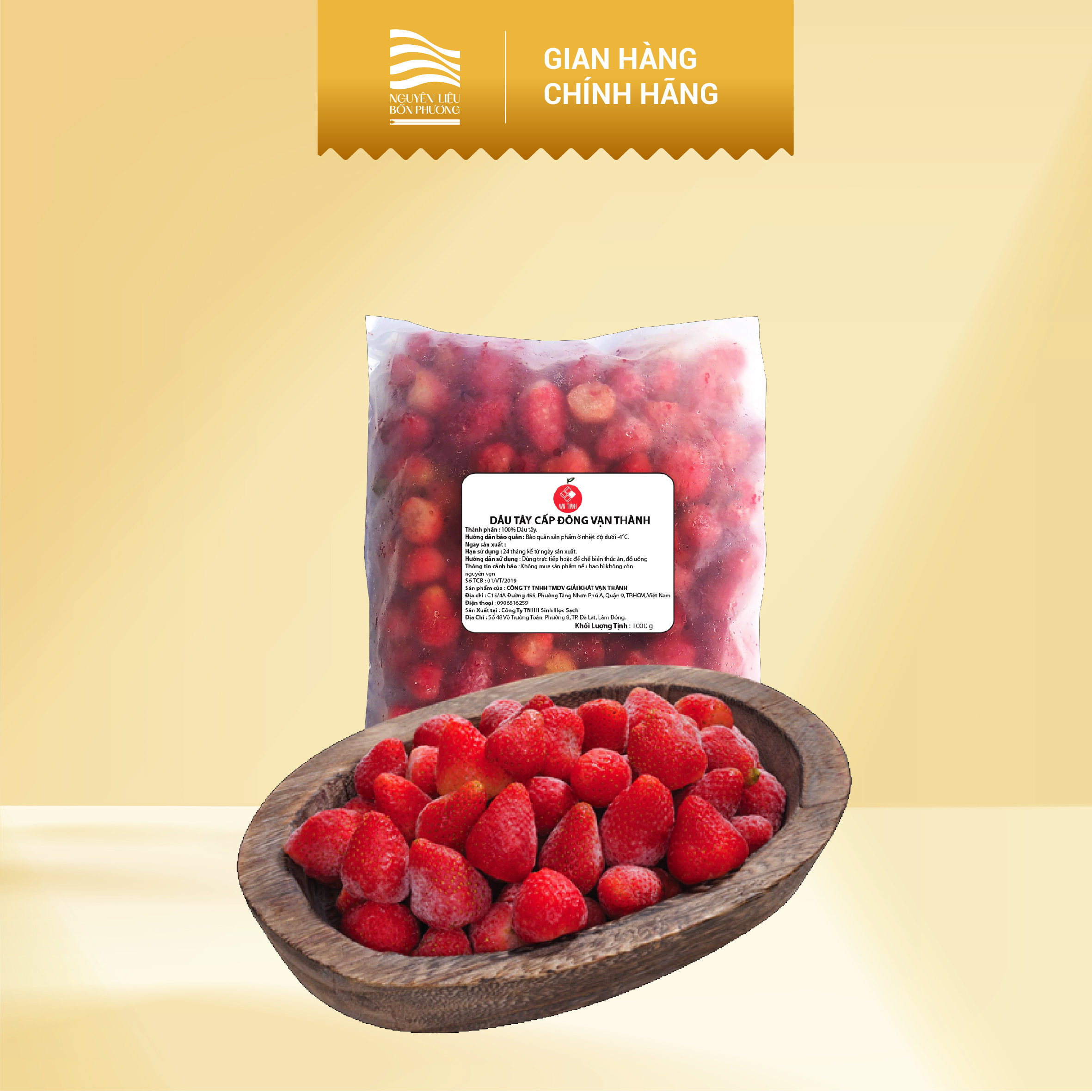 Dâu Nguyên Trái Đông Lạnh (1000gr)